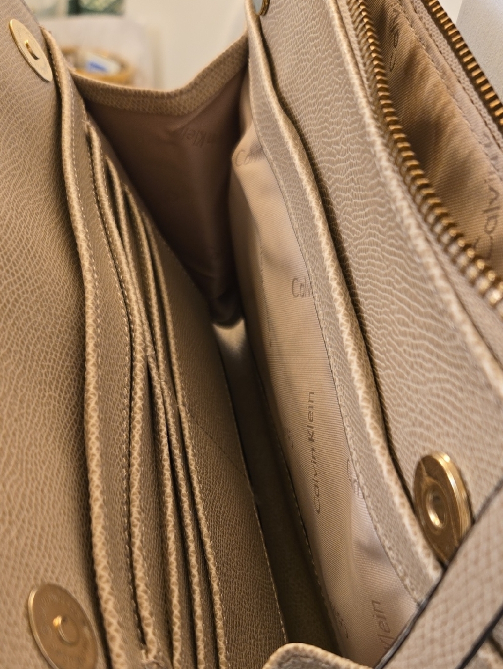 Calvin Klein Two-Tone Cream & Taupe Crossbody Bag - Picture 7 of 9